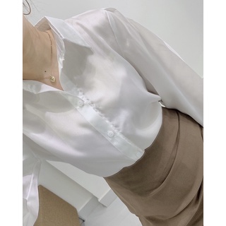 Áo sơ mi lụa tay phồng