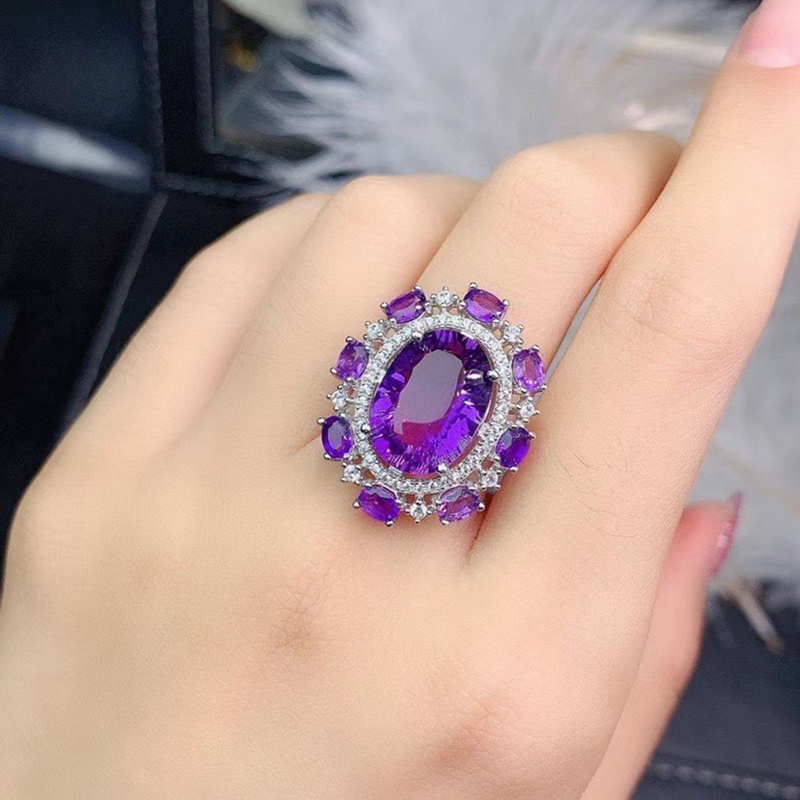 Nhẫn đính đá zircon hình oval phong cách Âu Mỹ sang trọng thời trang cho nữ