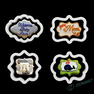 4pcs Plastic Pastry Cookie Biscuit Cutter Cake Decorating Mold Tool