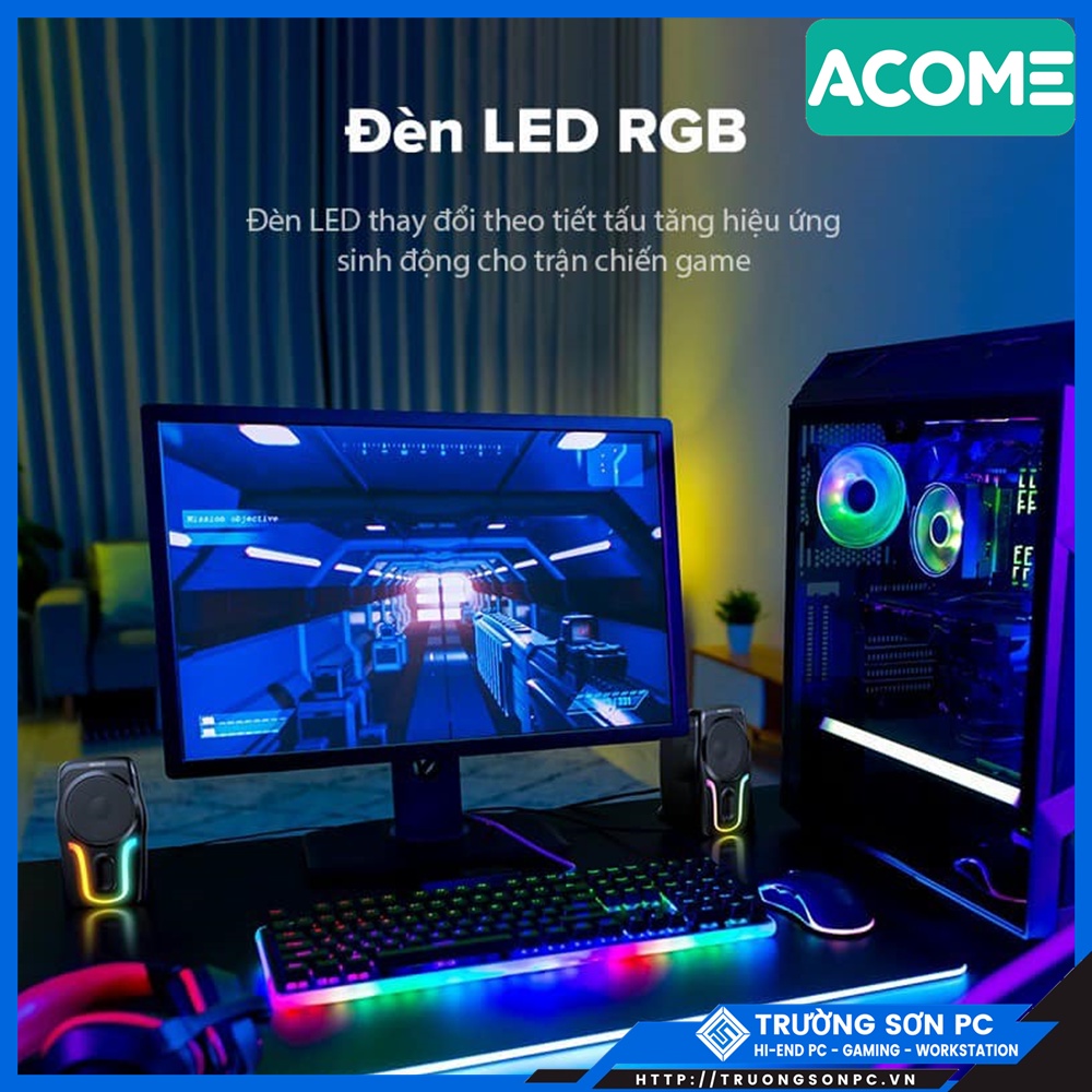 Loa Mini ACOME A12 LED RGB/ Loa Bluetooth SUNTEK JHW - V361 Màu Đỏ | Chính Hãng Bảo Hàng 12 Tháng