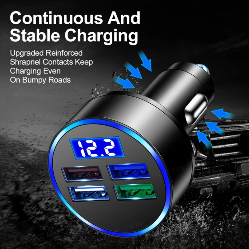 Tẩu Sạc Điện Thoại Nhanh 4 Cổng Usb Cho Xe Hơi
