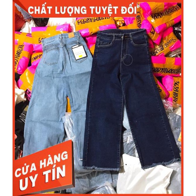 QUẦN JEANS LƯNG SIÊU CAO ỐNG XUÔNG - jeans siêu mềm giãn