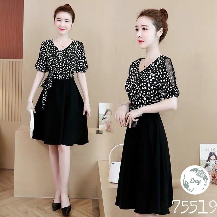 ĐẦM DỰ TIỆC PHỐI MÀU SIÊU SANG ĐỦ SIZE S,M,L,XL,XXL - 75519