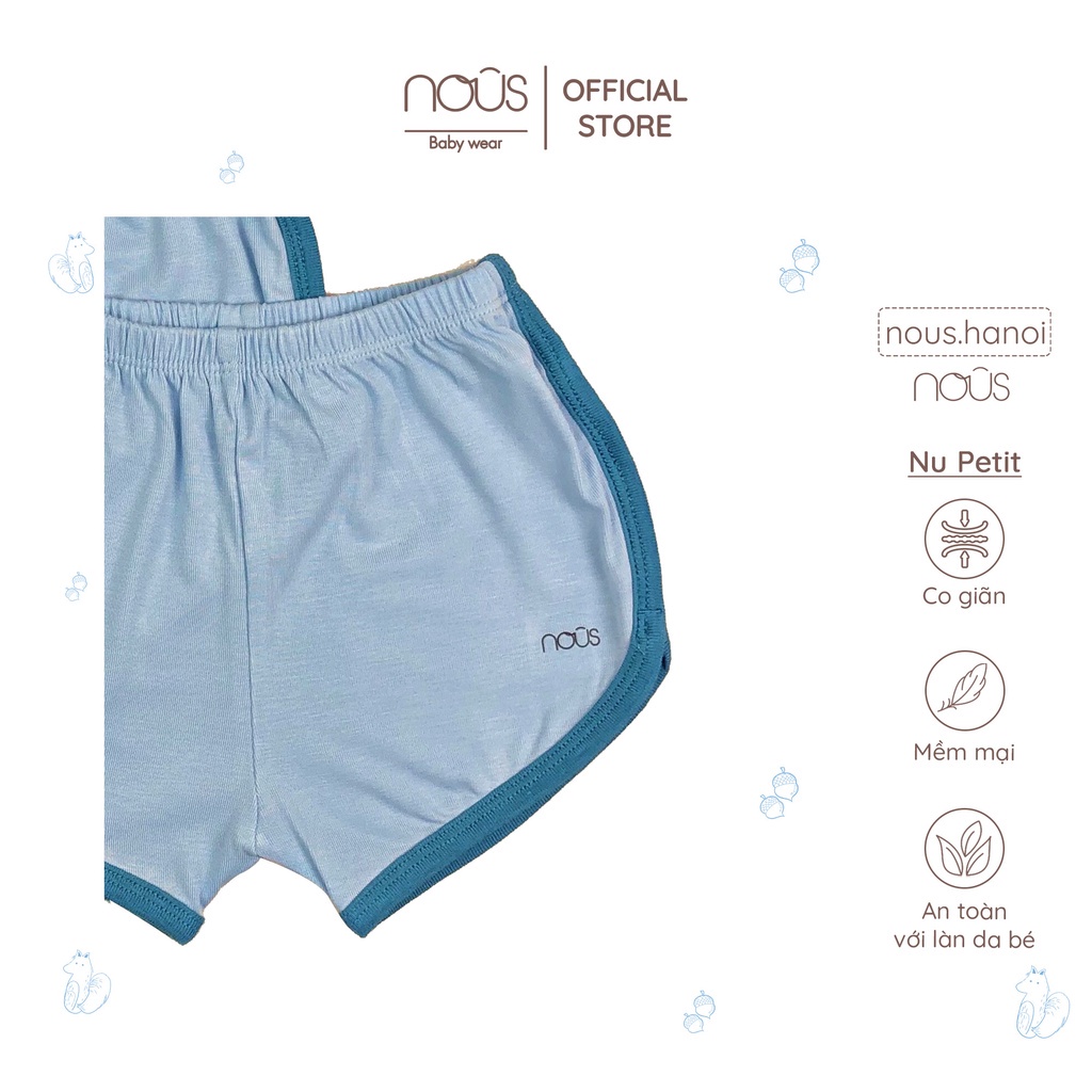 Bộ 2 quần cộc Nous Petit xanh lơ nhạt 3M, 6M, 9M, 12M, 18M - Monnie Kids