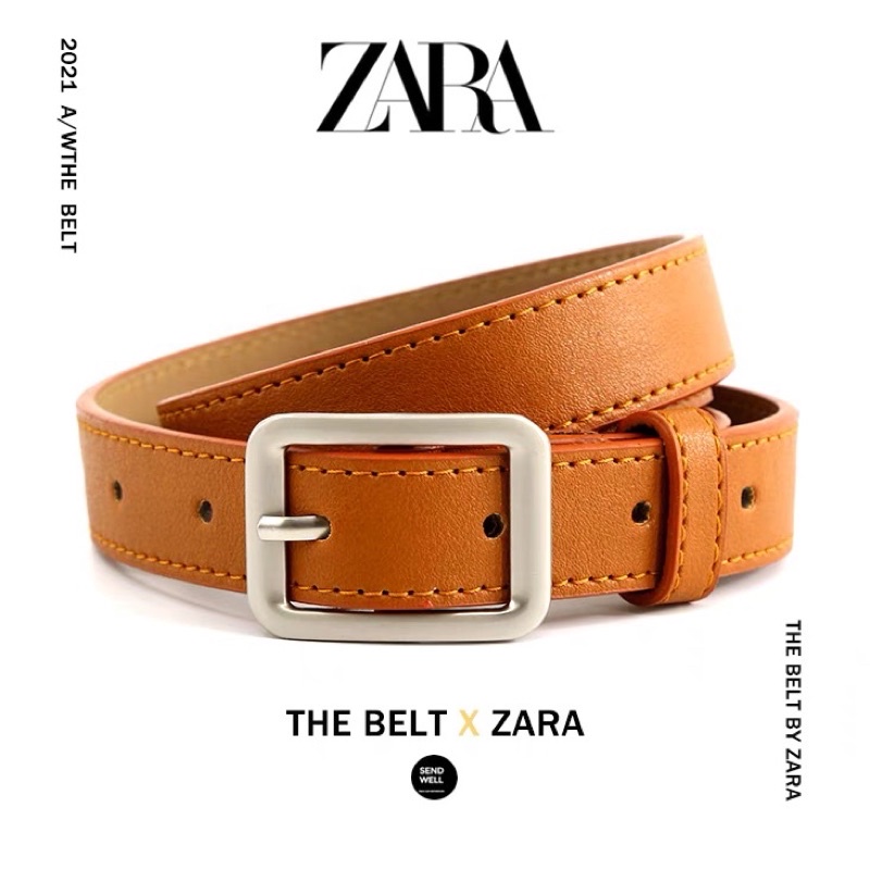 Thắt lưng da mặt kim loại zara