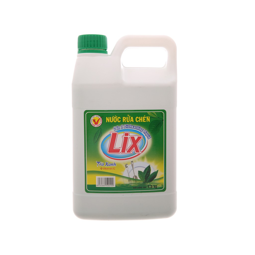 Bột giặt Lix Extra hương Nước Hoa 5.5kg và Nước rửa chén Lix Vitamin E hương Trà Xanh 1,5kg