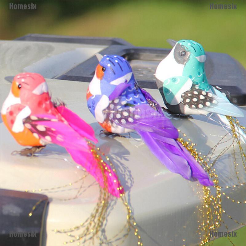 [HoMSI] 1pc mini decorative cute toys artificial foam feather mini birds craft birds z SUU