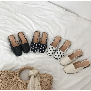 [ Freeship 99k Toàn Quốc ] dép mũi vuông chấm bi