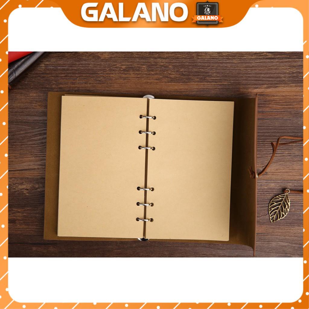 Sổ Tay Bìa Còng Bìa Da Mềm Ghi Chép GALANO Khắc Họa Tiết Hoa Lá  Phong Cách Vintage giấy Kraf SN-001046