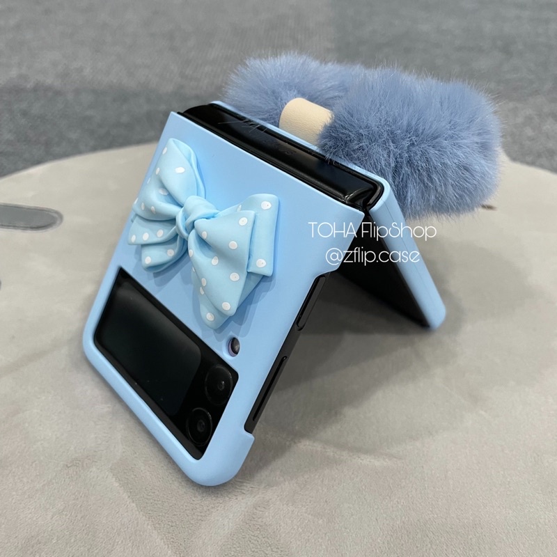 [CÓ SẴN] Ốp Samsung Z Flip 3 / Z Flip 4 đính nơ quai xách bông mềm xinh xắn cute / Z Flip3 / ZFlip3 / Z Flip4/ ZFlip4