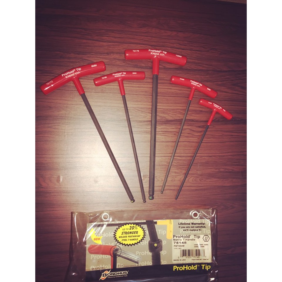 Bondhus ProHold - 75148  Bộ Lục giác T đầu bi thông minh