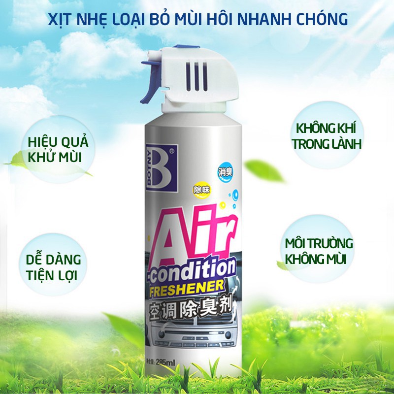 Chai xịt vệ sinh làm sạch khử trùng điều hòa ô tô Botny B-1725 dung tích 285ml