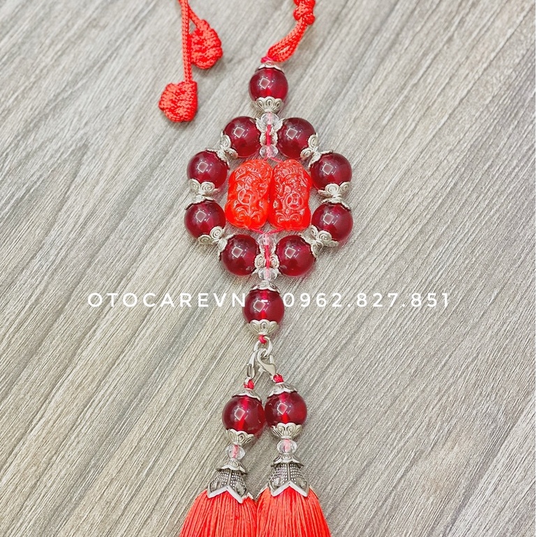 Khánh Dây Treo Trong Ô Tô - Khánh Treo Phong Thủy Cặp nghê Cực Sang, May Mắn
