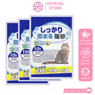 Combo 3 Cát Vệ Sinh Mèo Nhật Bản Khử Mùi, Ít Bụi, Vón Cục, Siêu Tiết Kiệm bao 10L