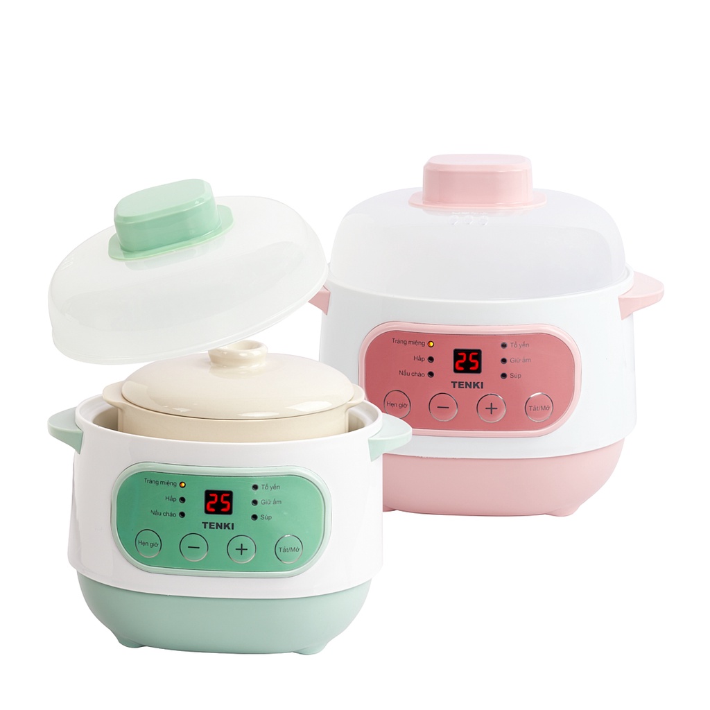 Nồi Nấu Cháo Chậm, Nồi Chưng Yến TENKI TI-1588 Ninh Hầm Nấu Cháo Hấp Súp 6 Chế Độ Nấu Tiện Lợi Nấu Cháo Cho Bé