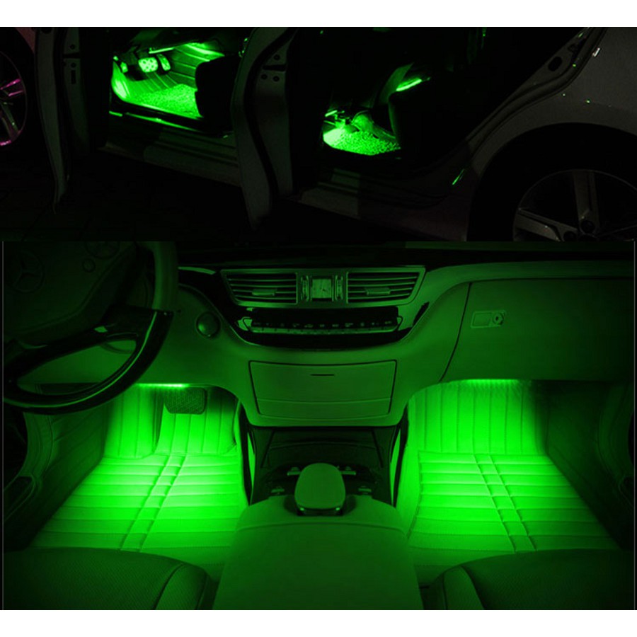 Bộ đèn độ gầm ghế ô tô 12 led có điều khiển cảm ứng âm thanh nhấp nháy theo nhạc