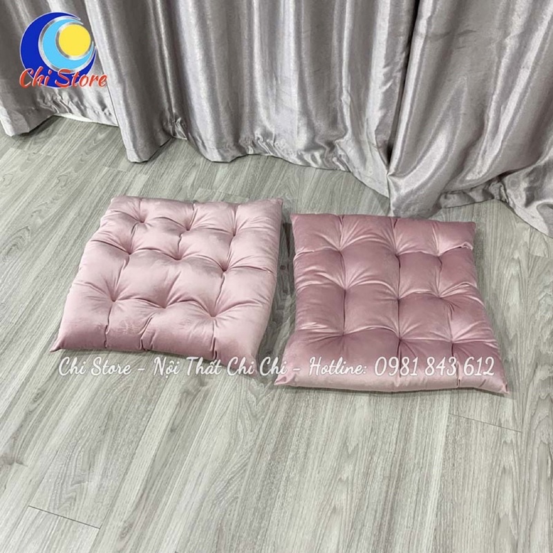Đệm Ngồi Bệt Vuông 45x45cm, Nệm Ngồi Ghế Vải Nhung Cao Cấp SẴN HÀNG