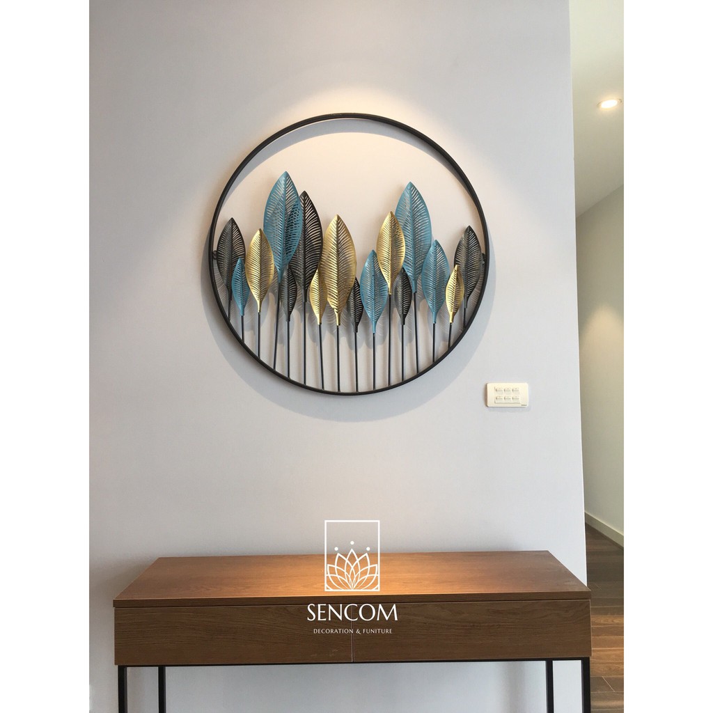 Tranh sắt treo tường nghệ thuật, trang decor trang trí lá kim cao cấp - 392