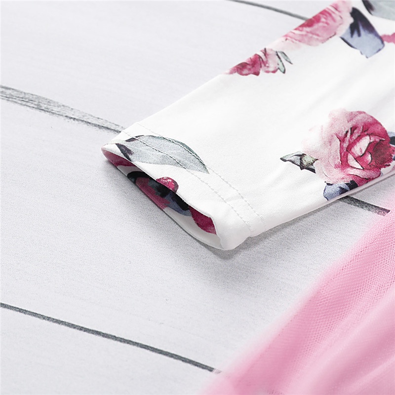 Đầm xòe MIKRDOO in hình hoa kèm băng đô đính nơ đáng yêu dành cho bé gái