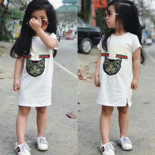 Váy hình mèo và cún đính kim sa cho bé