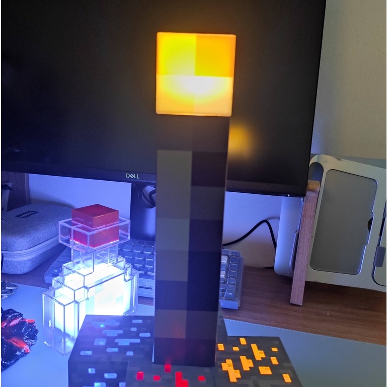 Đèn khối, đèn đuốc, móc chìa khoá Minecraft