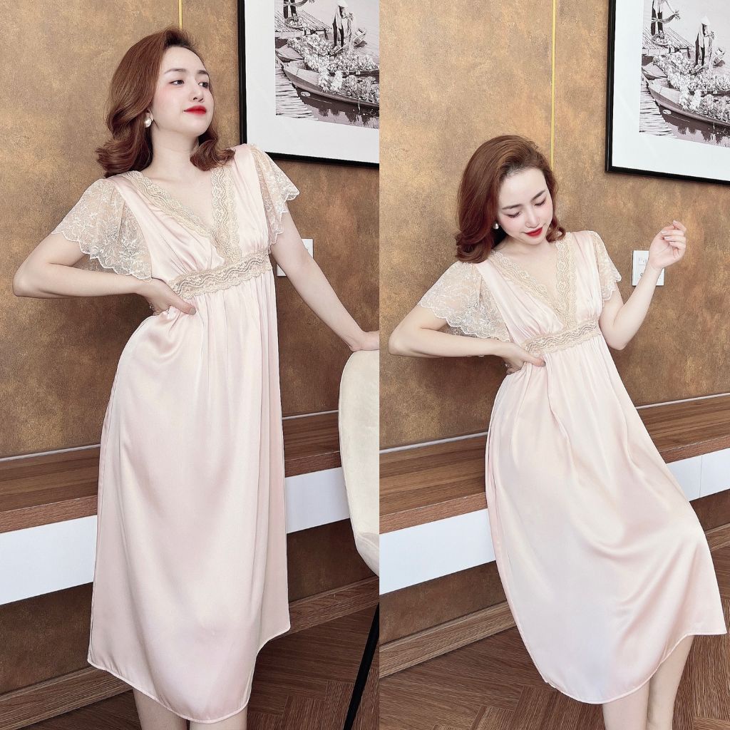 Váy ngủ sexy ❣️FREE SHIP❣️ Đầm ngủ sexy lụa Latin Chất Siêu Mát Dáng Siêu Xinh &lt; 65kg