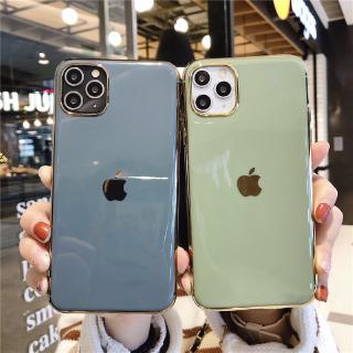 Ốp Điện Thoại TPU Silicon Mềm Mạ Logo Apple Sang Trọng Cho iPhone 11 11 Pro MAX 6 7 8 Plus X XS MAX XR