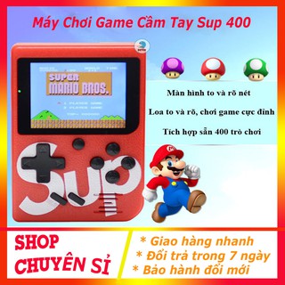 Máy chơi game 4 nút cầm tay sup game box 400 in 1 plus, máy chơi game cầm tay
