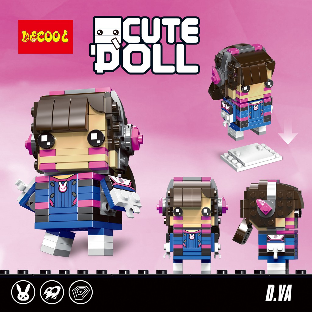 DECOOL 6847-6852 Bộ 6 Brick Headz nhân vật trong Overwatch - Đồ chơi Lắp ghép Minifigures Mô hình Mini BrickHeadz