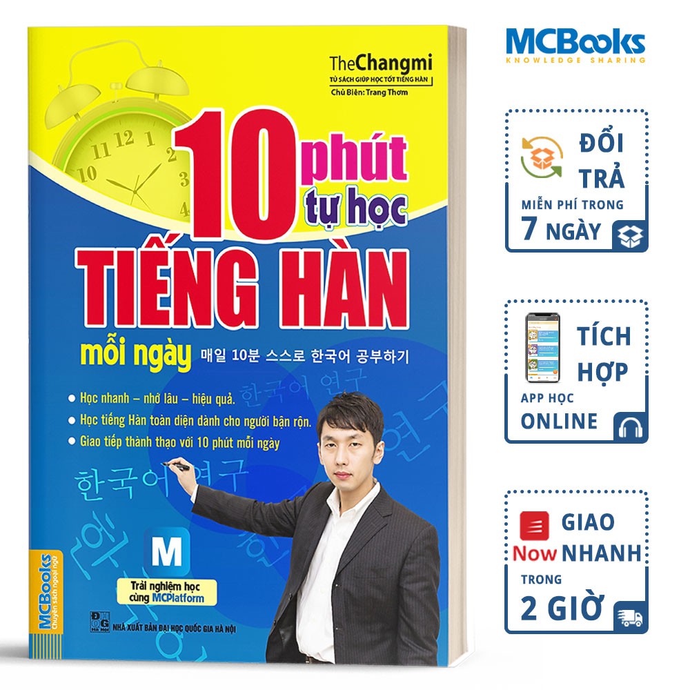 Sách - 10 Phút Tự Học Tiếng Hàn Mỗi Ngày Cho Người Mới Học - Học Kèm App Online