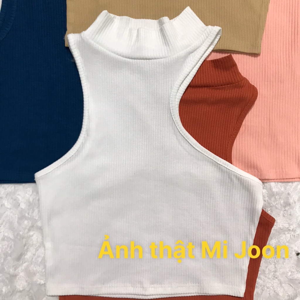 [ MI JOON ] Áo Thun ba lỗ kiểu khoét ngực croptop Dáng Ôm body sexy chất bo gân cotton co giãn 4c vải mát lạnh [A23]
