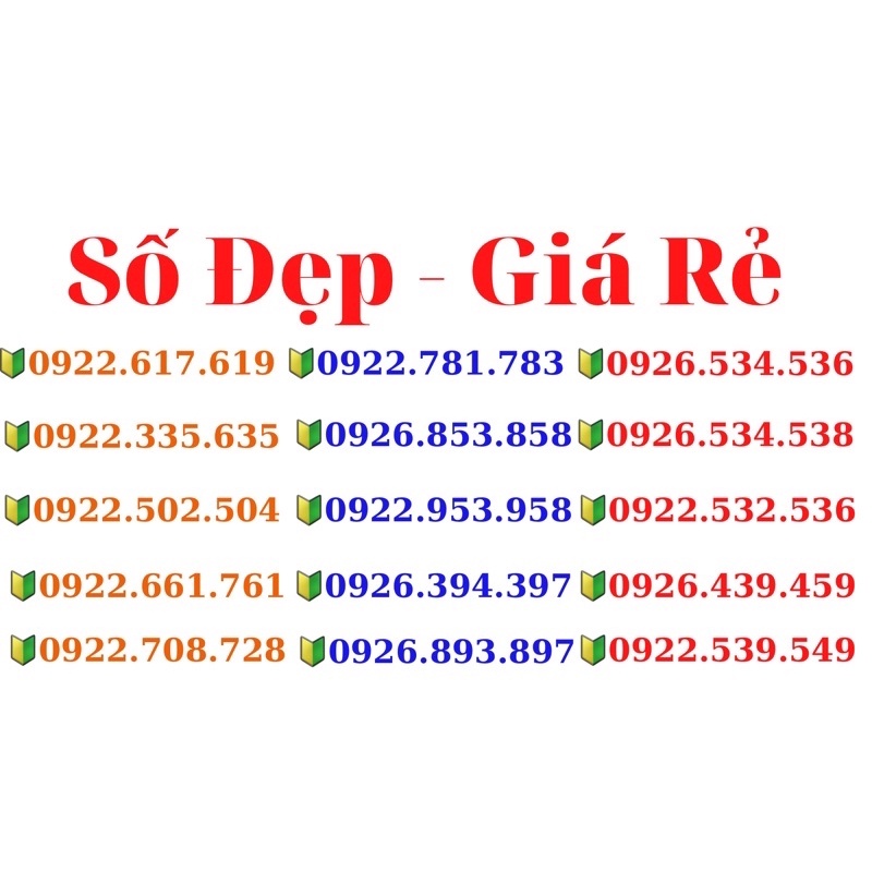 Sim Số Đẹp 4G Giá Cực Rẻ - Sóng Mạnh Tốc Độ Cao - Nghe Gọi Miễn Phí