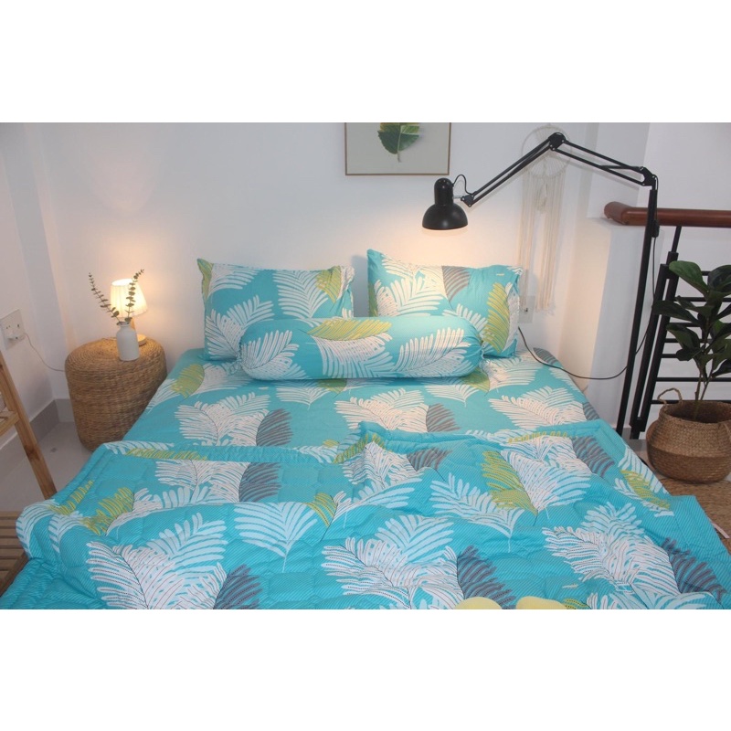 Drap cotton 100% , ga trải giường cao cấp chuẩn LOGO CTY  mẫu DƯƠNG SỈ XANH