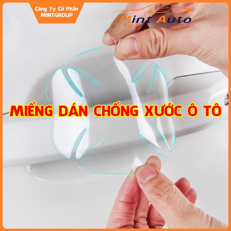 Bộ 4 Miếng Dán Chống Xước Bảo Vệ Tay Nắm Cửa Ô Tô Xe Hơi Cao Cấp