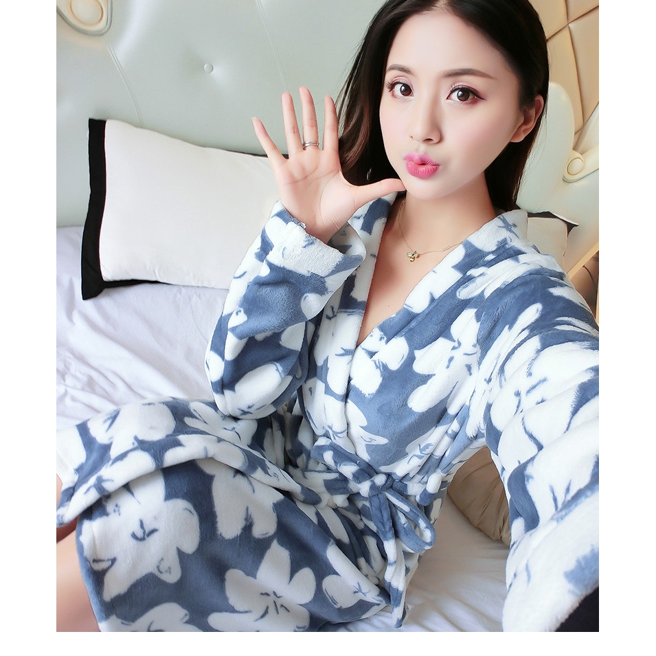 Áo Choàng Tắm Dài Tay Bằng Lông Cừu Thời Trang Dành Cho Nữ | BigBuy360 - bigbuy360.vn