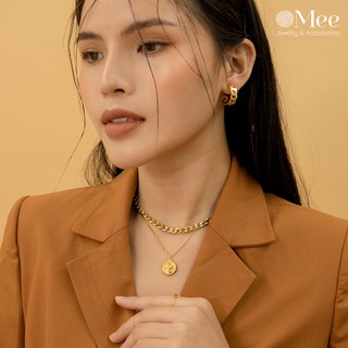 Set vòng cổ MEE 2 tầng dây chuyền xích đồng xu Elizabeth - N2541