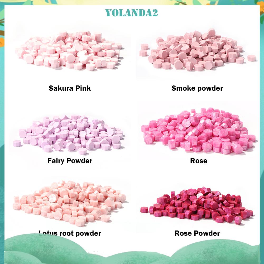 Set 100 hạt sáp hình bát giác làm con dấu dùng niêm phong bì thư DIY đa năng