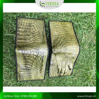 Ví cá sấu màu xanh rêu đẹp - độc - lạ - cá tính