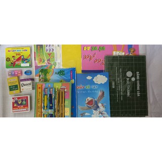 combo 15 món đồ dùng học tập cho học sinh tiểu học, bé chuẩn bị vào lớp 1