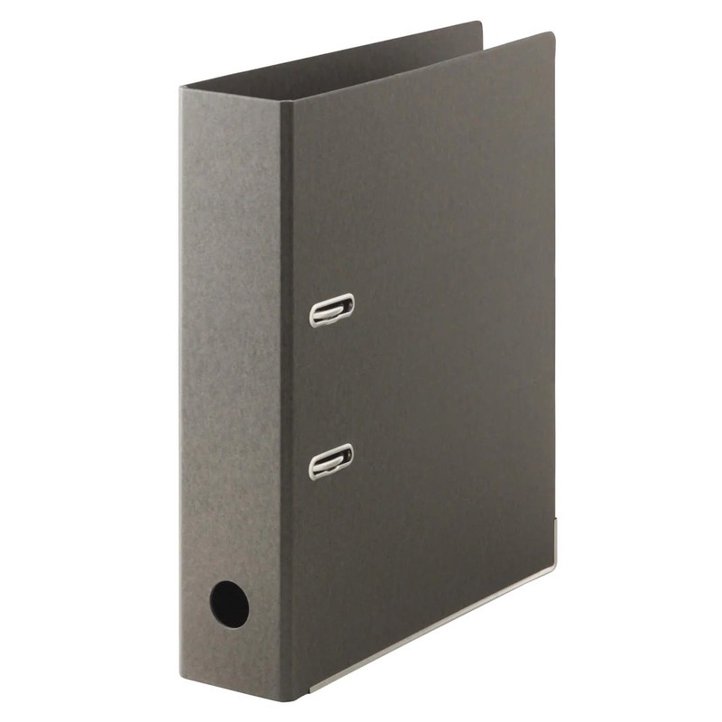 Muji Bìa Còng A4 Bo Góc - Xám Đậm, 2 Lỗ
