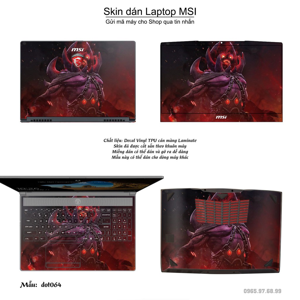 Skin dán Laptop MSI in hình Dota 2 nhiều mẫu 11 (inbox mã máy cho Shop)