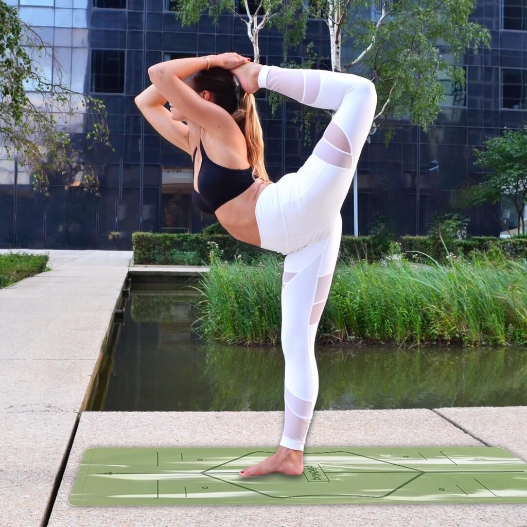 Thảm Yoga Vân Mây Có Định Tuyến, Đẹp Độc Đáo, Cao Su Sinh Thái Phủ PU, Chống Trơn Trượt, Nhập Khẩu Đài Loan, Hãng beYoga