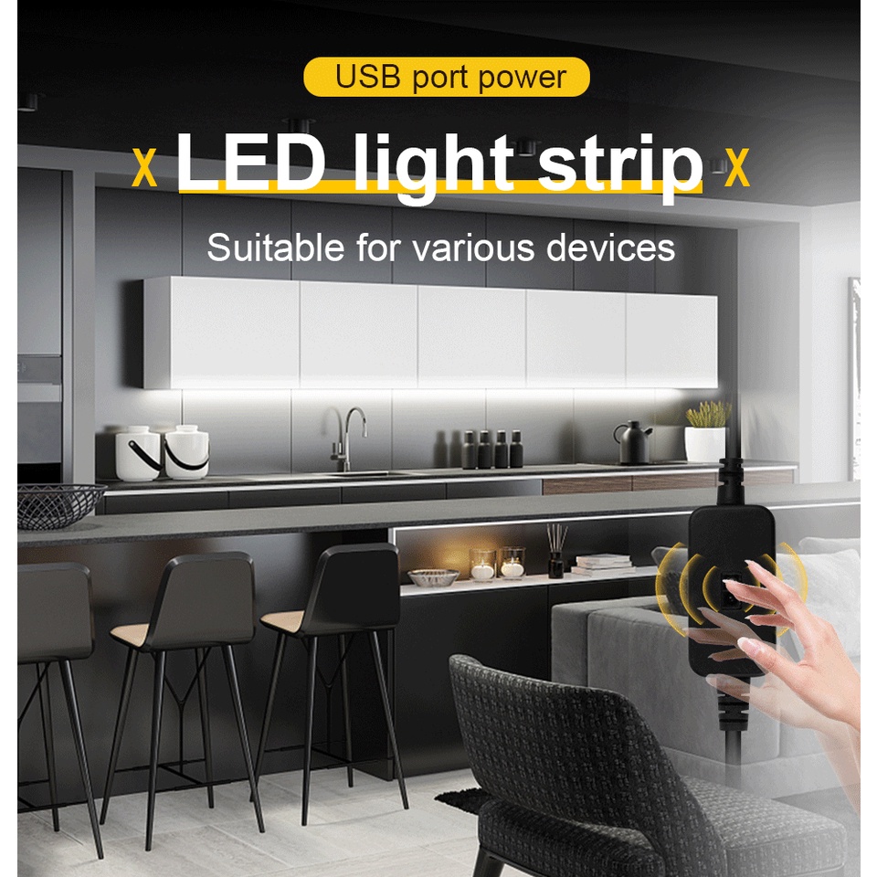 Dây Đèn led 1m 2m 3m 4m 5m usb 5v Cảm Ứng Chống Thấm Nước Cho Phòng Tắm