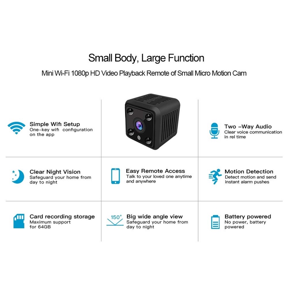 Camera wifi mini MC61 quay full HD siêu nét, camera giám sát an ninh phát hiện chuyển động và chuông báo | WebRaoVat - webraovat.net.vn