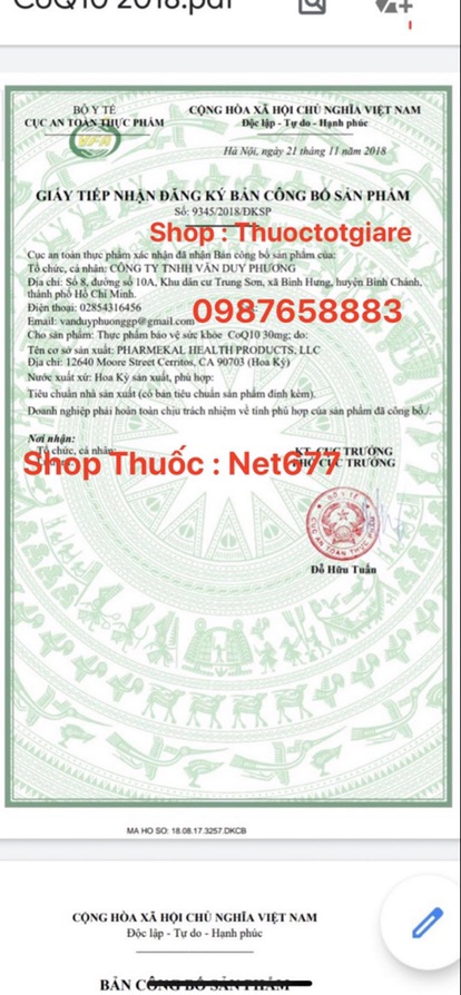 CoQ10 30 mg - Giảm quá trình oxy hoá , hỗ trợ sức khoẻ cho tim