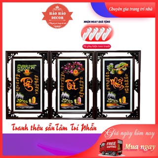 Tranh thêu Tâm Trí Nhẫn thêu sẵn 70x50cm (thành phẩm)