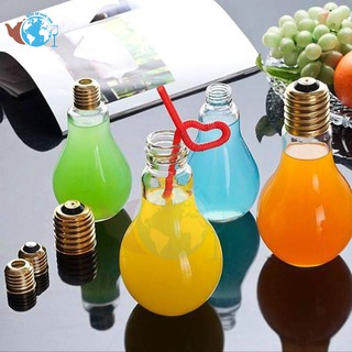 Bình thủy tinh BÓNG ĐÈN NẮP NHÔM uống trà sữa