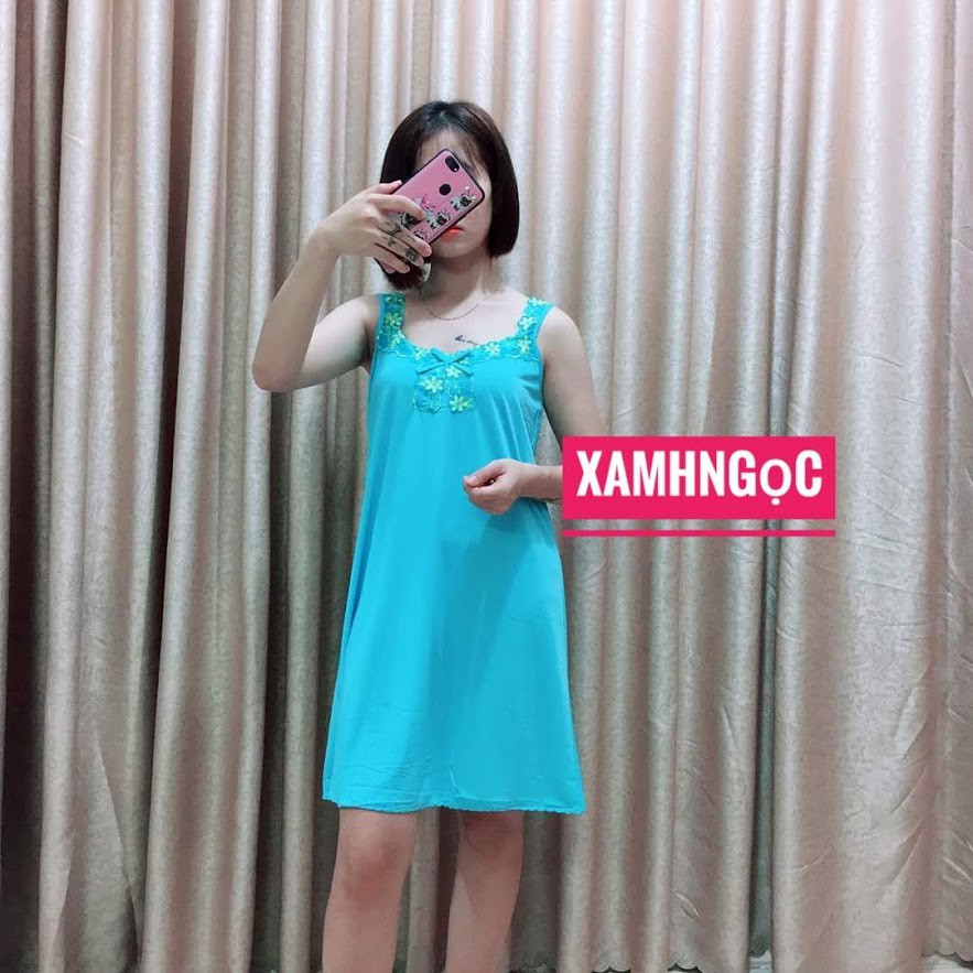 Đầm ngủ thun lạnh ren nơ Lê Giang Shop | BigBuy360 - bigbuy360.vn