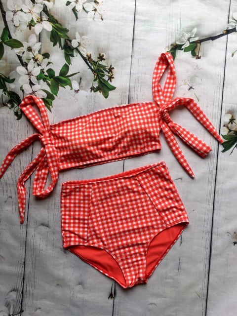 bộ bơi bikini hai mảnh nơ vai dễ thương