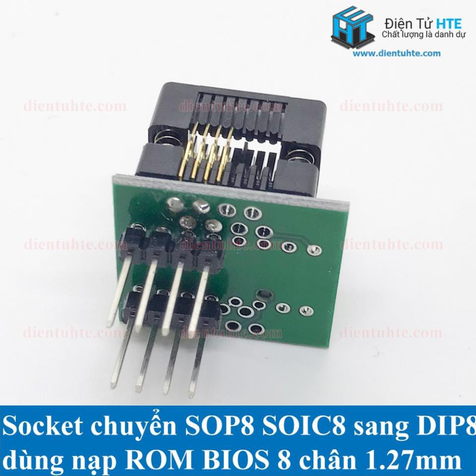 Socket - Đế chuyển SOP8 SOIC8 sang DIP8 nạp rom BIOS pitch 1.27mm 150mil/200mil